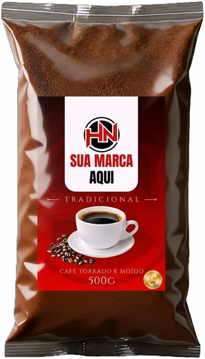 Transparente 500 g · grão e caseiro com Sua marca aqui no lugar do nome