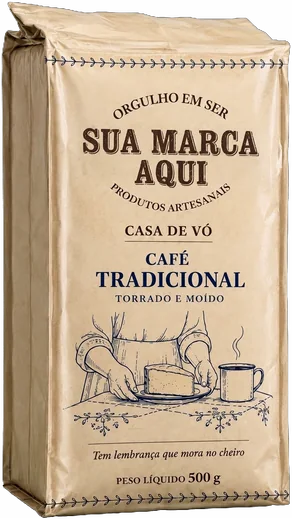 Vácuo 500 g com Sua marca aqui no lugar do nome